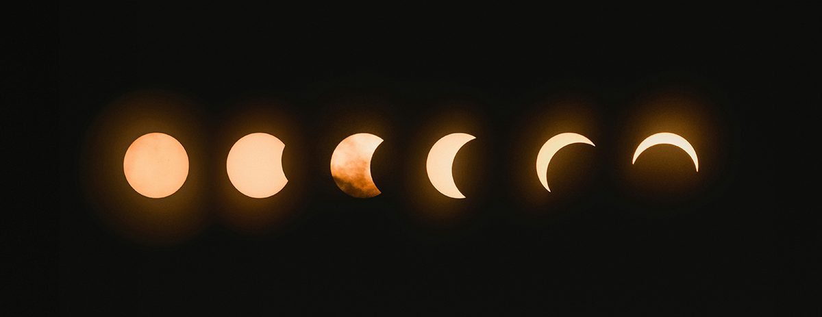 fases en fotografia de un eclipse solar