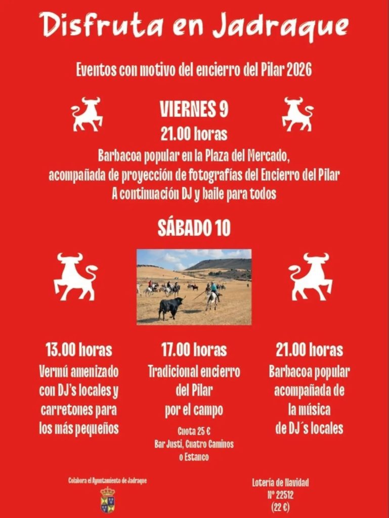 Cartel de Tradicional encierro del Pilar por el campo